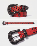 SKULL GEM BELT - RED