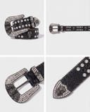 SKULL GEM BELT - BLACK