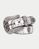 SKULL GEM BELT - WHITE